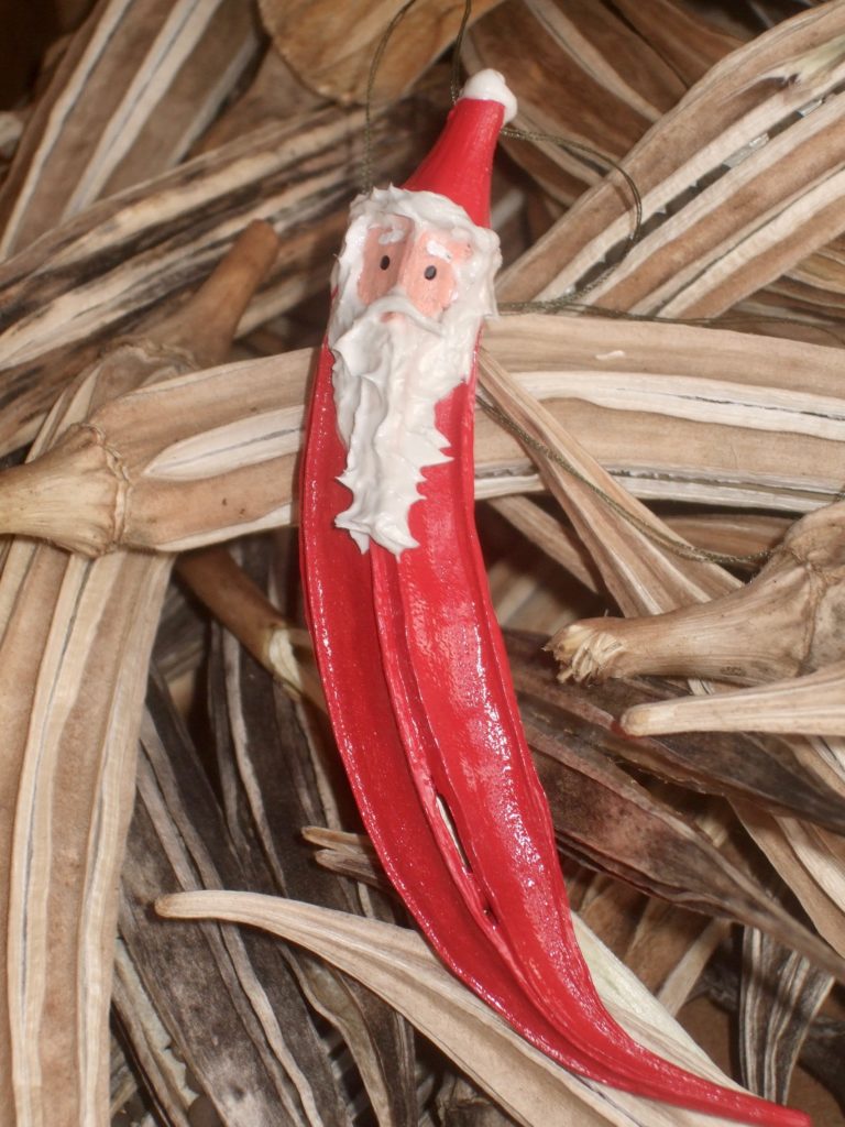 Okra Santa! I enjoyed making these, but I can't take credit for the idea. I saw them online somewhere. 