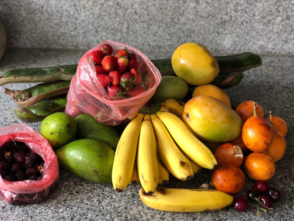 This is $8 of fruit at the nearby market. Those few cherries on the right were a little extra gift from one of the vendors so we’d be more likely to return to her stall. 