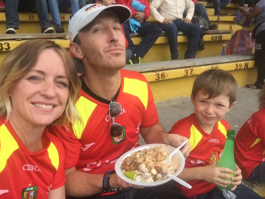 Taking in a Cuenca fútbol game.