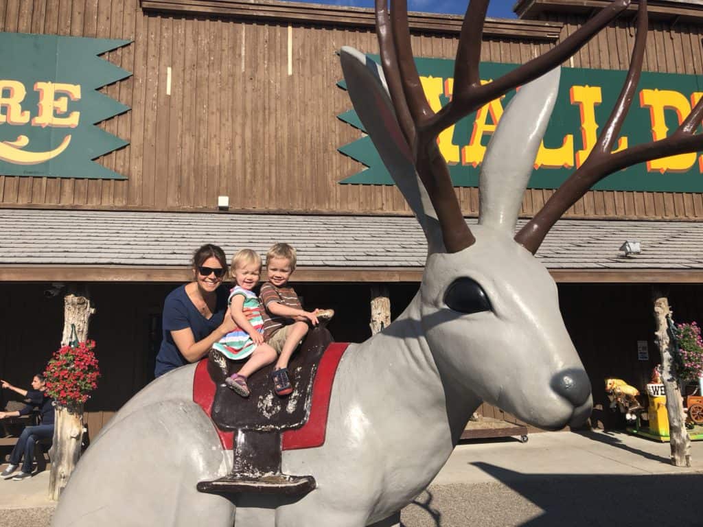 Photo op on a giant jackalope... obviously